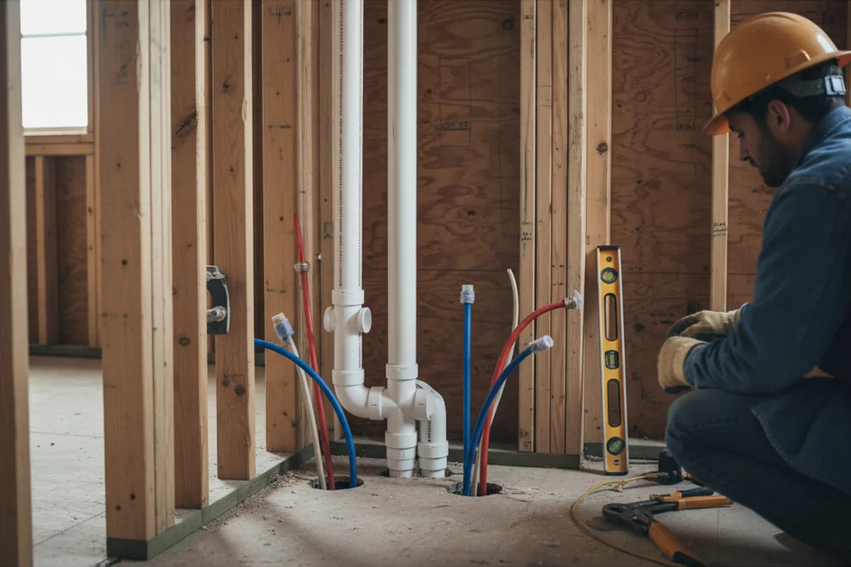 Drain and supply rough-in during Leak Detection in Shandaken